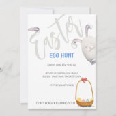 イースターエッグ狩りウォーターカラーイラストレーション 招待状 (正面)