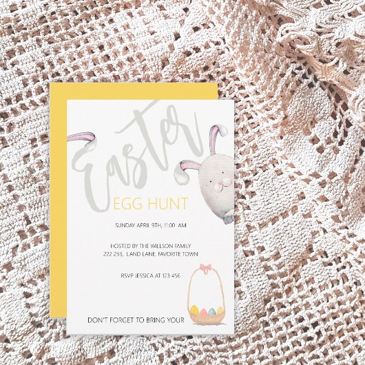 イースターエッグ狩りウォーターカラーイラストレーション 招待状