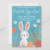 イースターエッグ狩りエレガントかわいいバニー 招待状 (正面)