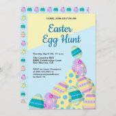 イースターエッグ狩りカラフルカスタム春 招待状 (正面/裏面)