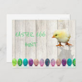 イースターエッグ狩りカラフルシック素朴招待状 ポストカード (正面/裏面)