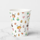 イースターエッグ狩りキッズ 紙コップ (裏面)