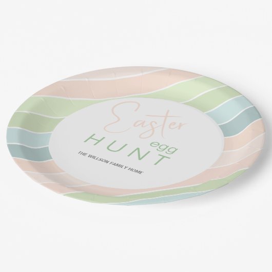 イースターエッグ狩りクリーミーアイスクリームパーティー ペーパープレート (アングル)