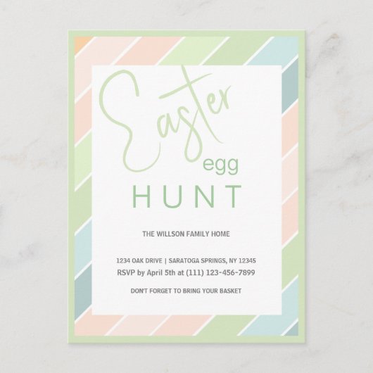 イースターエッグ狩りクリーミーアイスクリームパーティー ポストカード (正面)