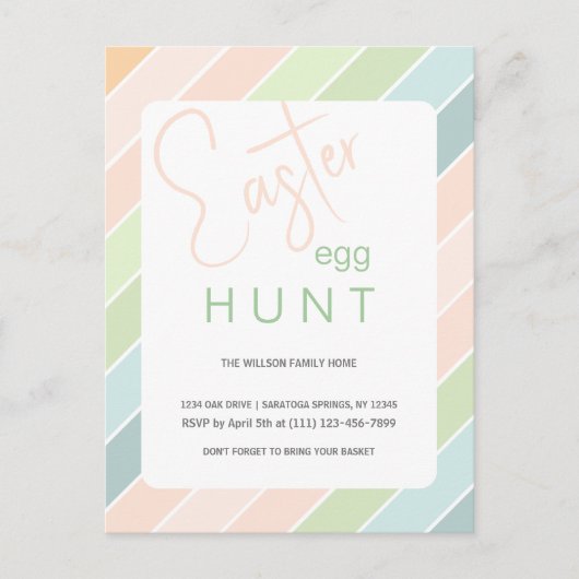 イースターエッグ狩りクリーミーアイスクリームパーティー ポストカード (正面)