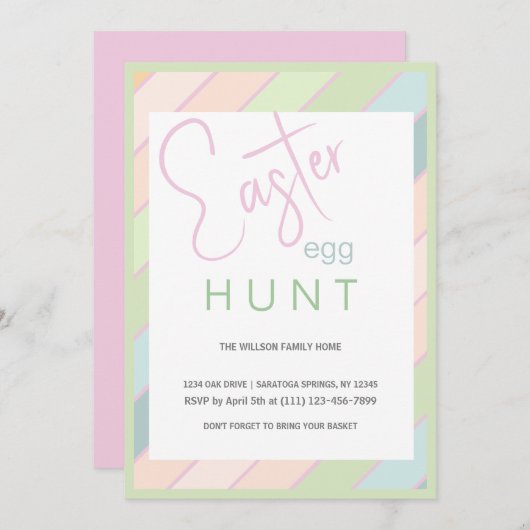 イースターエッグ狩りクリーミーアイスクリームパーティー 招待状 (正面/裏面)
