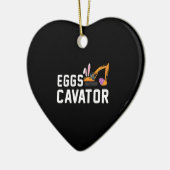 イースターエッグ狩りシャツエッグキャベ子供へータおもしろいー セラミックオーナメント (左)