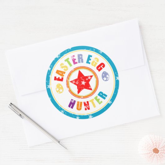 イースターエッグ狩りシール ラウンドシール (封筒)