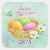 イースターエッグ狩りステッカー2018 スクエアシール (正面)