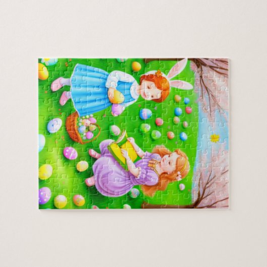 イースターエッグ狩りストーリータイムヴィンテージ写真 ジグソーパズル (横)