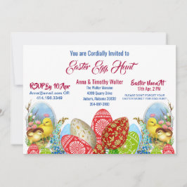 イースターエッグ狩りチックスフローラグリーンリー招待状 ノートカード