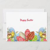 イースターエッグ狩りチックスフローラグリーンリー招待状 ノートカード (裏面)