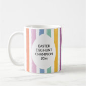 イースターエッグ狩りチャンピカラフルオンモダンストライプの コーヒーマグカップ (左)