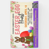 イースターエッグ狩りバナーとqrコード 横断幕 (縦)