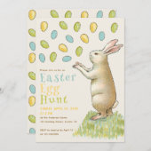 イースターエッグ狩りバニーキュートラビット 招待状 (正面/裏面)