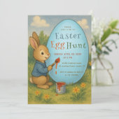 イースターエッグ狩りバニーキュート絵を描ラビスブルー卵 招待状 (スタンド正面)