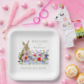 イースターエッグ狩りバニーフローラ ペーパープレート (パーティー)