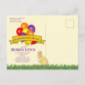 イースターエッグ狩りバルーンズダックリングズ招待状 インビテーションポストカード (裏面)