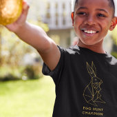 イースターエッグ狩りパーソナライズされたブラックバニー Tシャツ