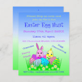 イースターエッグ狩りパーティの招待状紙シート (正面/裏面)