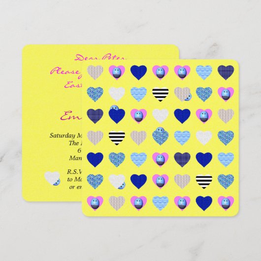 イースターエッグ狩りパーティの招待状 招待状 (正面/裏面)