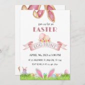 イースターエッグ狩りパーティの招待状 招待状 (正面/裏面)