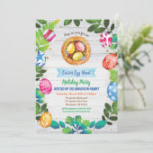 イースターエッグ狩りパーティの招待状。水彩イベント 招待状 (スタンド正面)