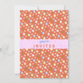 イースターエッグ狩りパーティーエレガントレトロコーラルピンク 招待状 (裏面)