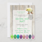 イースターエッグ狩りパーティーカラフルシック素朴 招待状 (正面)