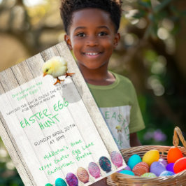 イースターエッグ狩りパーティーカラフルシック素朴 招待状