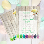 イースターエッグ狩りパーティーカラフルシック素朴 招待状