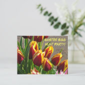 イースターエッグ狩りパーティー!招待状ポストカードチューリップ ポストカード (スタンド正面)