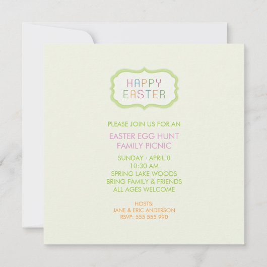 イースターエッグ狩りファミリーピクニック 招待状 (裏面)