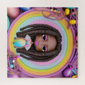 イースターエッグ狩りブラックガール魔法メラニンガール ジグソーパズル (横)