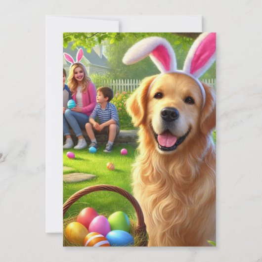 イースターエッグ狩りホリデーおもしろい 招待状 (裏面)