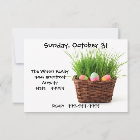 イースターエッグ狩りボストンテリアードッグズ招待状 招待状 (裏面)