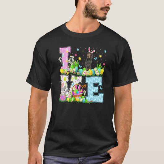 イースターエッグ狩りラブドイツの金髪のポインタ Tシャツ (正面)