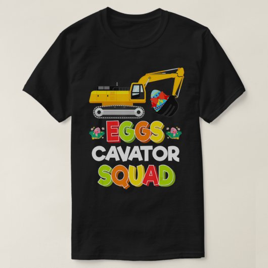 イースターエッグ狩り子供へおもしろいキャバーターチーム Tシャツ (デザイン正面)