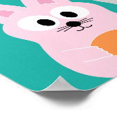 イースターエッグ狩り広告 – かわいいバニーウサギ ポスター (角)