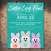 イースターエッグ狩り広告 – かわいいバニーウサギ ポスター