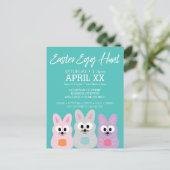 イースターエッグ狩り広告 – かわいいバニーウサギ ポストカード (スタンド正面)