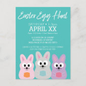 イースターエッグ狩り広告 – かわいいバニーウサギ ポストカード (正面)