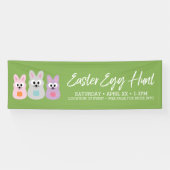 イースターエッグ狩り広告 – かわいいバニーウサギ 横断幕 (横)