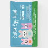 イースターエッグ狩り広告 – かわいいバニーウサギ 横断幕 (縦)