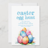 イースターエッグ狩り招待状とバスケット 招待状 (正面)