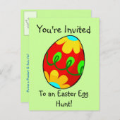 イースターエッグ狩り招待状はがき インビテーションポストカード (正面/裏面)