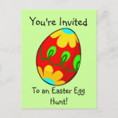 イースターエッグ狩り招待状はがき インビテーションポストカード (正面)
