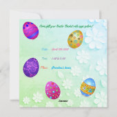 イースターエッグ狩り招待状フラットホリデーカード シーズンカード (裏面)