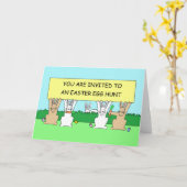 イースターエッグ狩り招待状ブニーズ カード (黄色い花)