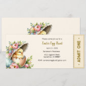 イースターエッグ狩り招待状、イースターパーティー 招待状 (正面/裏面)
